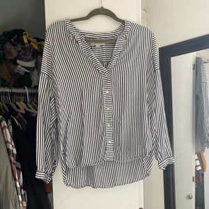 Loft blue and white striped blouse